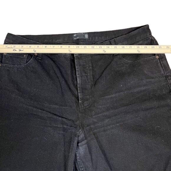ASOS Design Women's Black Denim Cropped Jeans Button Fly Size 16 - Picture 3 of 10